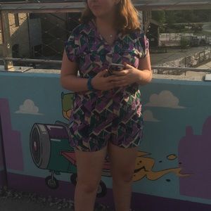 Multi-colored casual romper